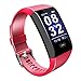 Meidexian888 Smart Wristband for iOS Android, Heart Rate Sleep Monitor Information Reminder, Sports Fitness Silicone Strap Watch (Red)thumb 3