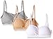 Calvin Klein Big Girls 3 Pack Removable Pad Rouched Bra, Neutral, X-Large