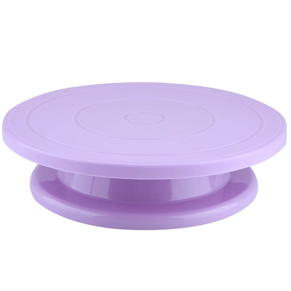 Cake Turntable, Rotating Cake Stand, Smoothly Revolving Non Slip Base Decorating Tools for Baking Pastry Cookies Cupcake(Purple)