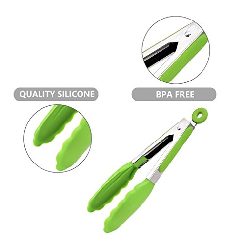 image for KingTong Premium Stainless Steel Kitchen Tongs With Silicone Tips For 