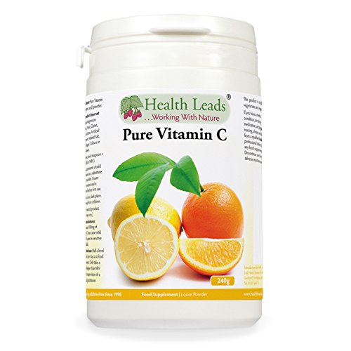 Pure Vitamin C Powder (Ascorbic Acid) 240g - Contributes to Maintain the Normal Function of the Immune System - Healthier Skin and Teeth - Vegan, Non-GMO, Gluten Free