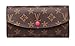 Womens Canvas Emilie Long Wallet Long Clutch Purse (monogram with hot pink inside)