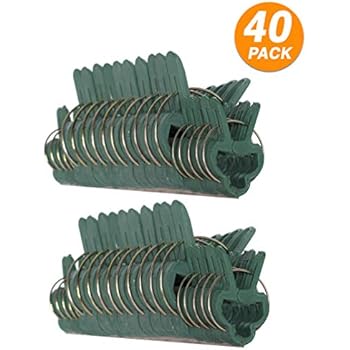 Ram-Pro 40 Piece Green Gentle Gardening Plant & Flower Lever Loop Gripper Clips, Tool for Supporting or Straightening Plant Stems, Stalks, and Vines