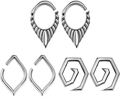 COOEAR 1 Pair Steel Ear Weights, High Quality Gauges for Ears, Flesh Tunnels and Plugs Piercing Earrings 2g(6mm)