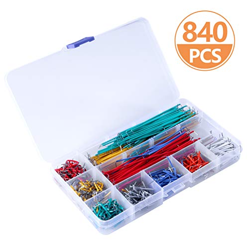 Aoicrie Jumper Wire Kit, 840 Pieces Preformed Breadboard Jumper Wire Kit,14 Lengths Assorted Jumper Wire for Breadboard Prototyping Solder Circuits