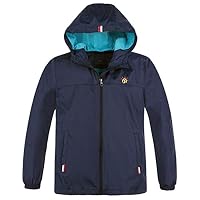 Mobycare Boys Girls Hooded Lightweight Jacket, Water & Wind Resistant(Royal Blue 120)
