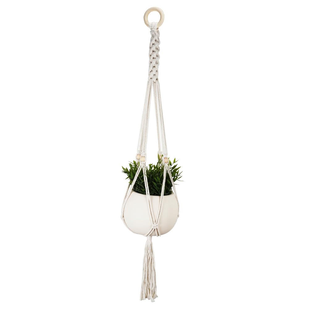 janeunique Macrame Hanging Plant Hanger Holder Boho Indoor Outdoor Plants Basket Wall Decor for Garden Decoration