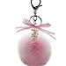 Bestpriceam New Real Fox Fur Ball with Inlay Pearl Rhinestone Key Chain for Womens Bag or Cellphone or Car Pendant