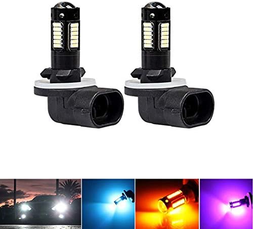 2pcs High Power H27 881/H27 880 LED Replacement Bulbs Car Fog Lights Daytime Running Lights DRL Lamps 12V White Amber Ice Blue Fog light (Emitting Color : H27 880, Socket Type : White)