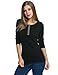 Meaneor Women's Henley Neck Long Sleeve Slim Fit T-Shirt Tops Blouse Tunics