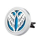 Jenia Car Aromatherapy Diffuser Vent Clip Angel Wings Essential Oil Locket Car Air Freshener Auto Fragrance Perfume Gift for Women, Men In Home,Office - Calm Driving