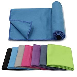 Gloop Microfibre Hand Towels with Bag Travel Towel Perfect Sports Towel XXL Beach Towel Sauna Yoga in, light blue, 90 x 180 cm