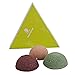 French Clay Konjac Sponge 3 pieces with green clay, red clay and pink clay
