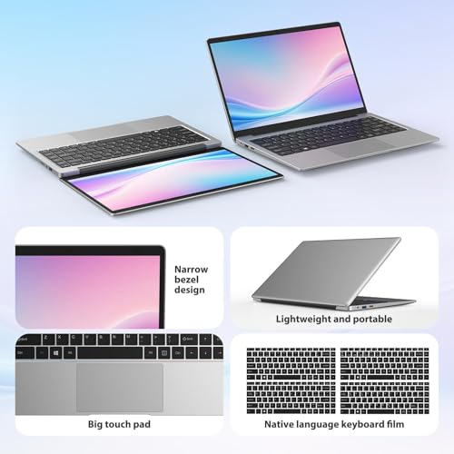 14 Inch Laptop 16GB RAM 256GB SSD TF Expansion Celeron N4120 Up to 2.6Ghz 5G/2.4GHz WiFi 1920 x 1080 IPS FHD/BT/USB 3.0/DHMI, Win 11 Mini Laptop with Mouse