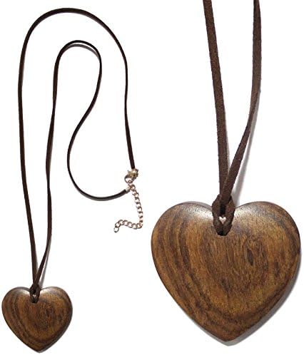 Heart Shaped lovely Women's Stylish Wooden Necklace in Brown shade