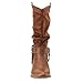 Refresh AD44 Women's Western Cowgirl Pull On Block Heel Slouchy Mid Calf Boots