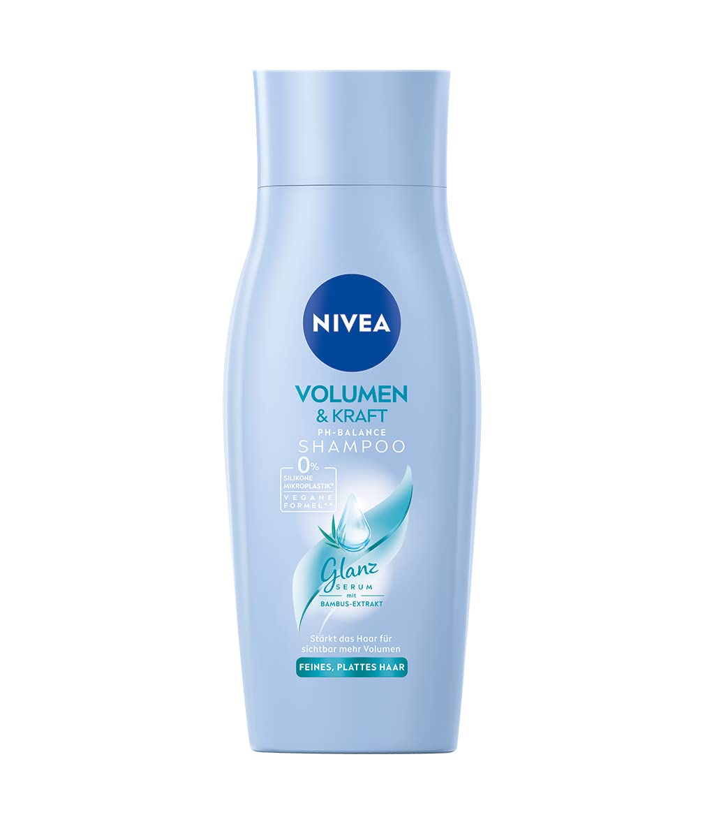 NIVEA Volume Wonder Strengthening Shampoo, 50 ml, Silicone-Free, Volume & Shine, Fine Hair, 3D Volume Effect