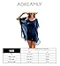 Adreamly Women's Stylish Chiffon Tassel Kaftan Swimsuit Beachwear Cover Up Free Size Navy Blue
