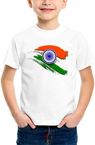 LIMIT Fashion Store - India Flag Tricolour Printed Kids T-Shirt (Boys/Girls) White