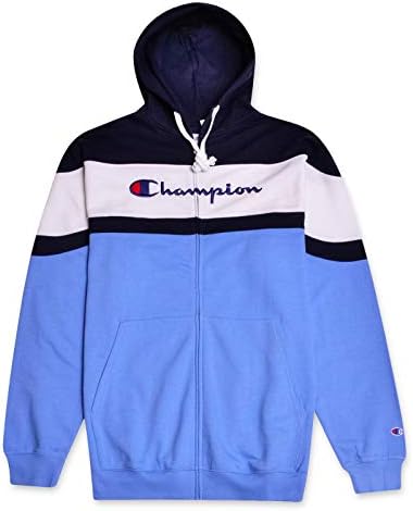 champion hoodie blue and white