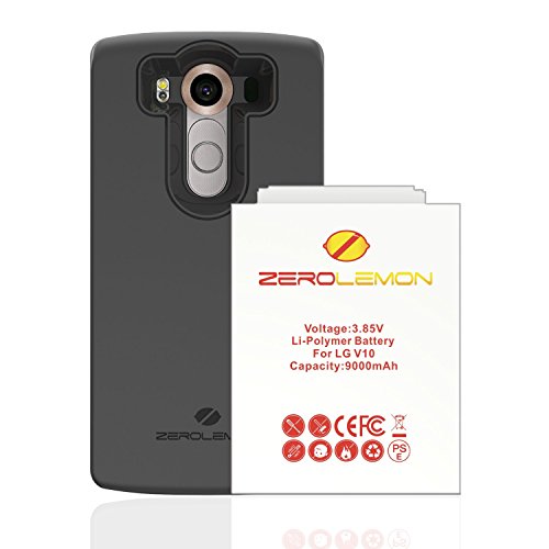 ZeroLemon LG V10 Extended Battery Case, ZeroLemon LG V10 9000mAh TriCell Extended Battery with Soft TPU Full Edge Protection Case - Black ZeroLemon LG V10 Extended Battery Case, ZeroLemon LG V10 9000mAh TriCell Extended Battery with Soft TPU Full Edge Protection Case - Black