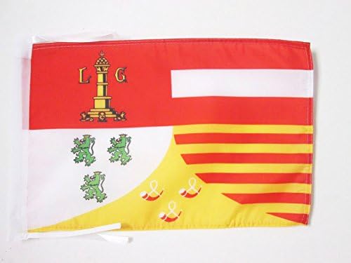 AZ FLAG, Province of Liege Flag, 18'' x 12'', 100% Polyester Liege en Belgium Small Banner with Two Cords, Fade Resistant