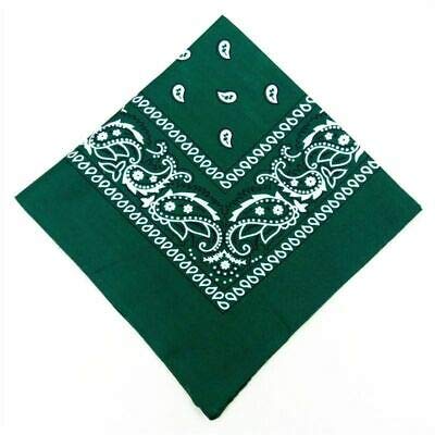 M MACAHEL Cotton Paisley Design Kerchief/Bandana (Forest Green)