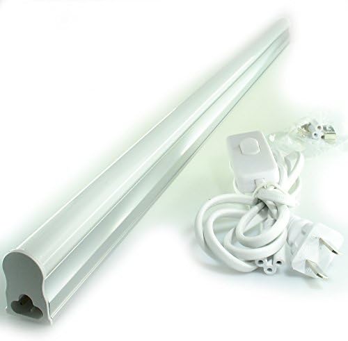 QUANS 4-Pack 22.5inch T5 LED Integrated Tube Light Fixture Bar for Utility Shop, Basement, Ceiling, Kitchen Counter, Under Cabinet Lighting, Pack of 4 Cool White 6000-6500K