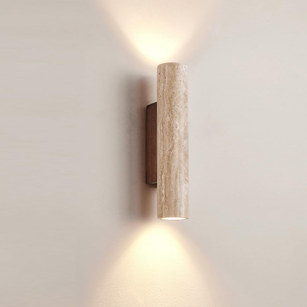 Photo 1 of JIANKEXING Travertine Wall Lamp Stone Sconce Light Hardwired