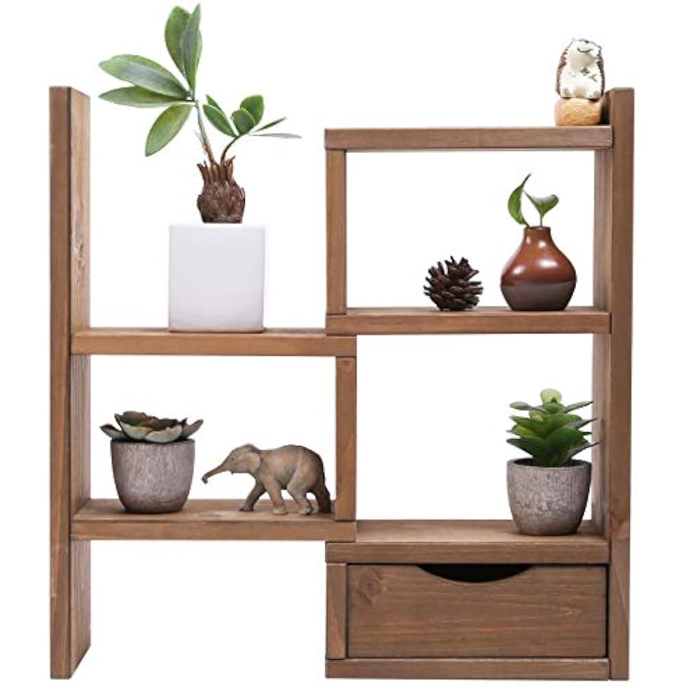 3Tiers Small Plant Stand Wood Succulent Tabletop Window Flower Garden