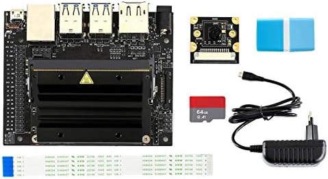 Waveshare Jetson Nano Developer Kit Package B Includes IMX219-77 Camera Board TF Card with Reader Power Adapter for Image Recognition Run Multiple Neural Networks Modern AI Algorithms Fast