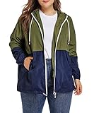 Women’s Waterproof Raincoat Outdoor Hooded Rain Jacket Windbreaker XL-5XL
