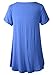 LARACE Women Short Sleeves Flare Tunic Tops for Leggings Flowy Shirt (3X, Blue)
