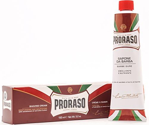 Proraso Shaving Cream Moisturising and Nourishing with Sandalwood oil and shea butter, 5.2 Oz