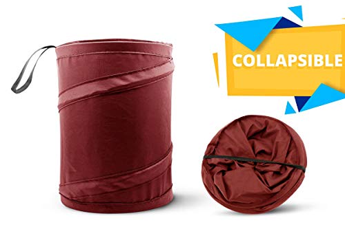 Mavoro Car Trash Can, Portable Garbage Bin, Collapsible Pop-up Water Proof Bag, Waste Basket Bin, Rubbish Bin, Maroon