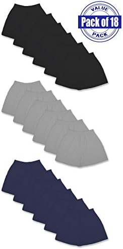 Classic Men's 12 Pack Classics Full Cut Cotton Boxer Shorts (2X-Large 44-46, 18 Pack Bonus - Black Gray Navy 6 of each)
