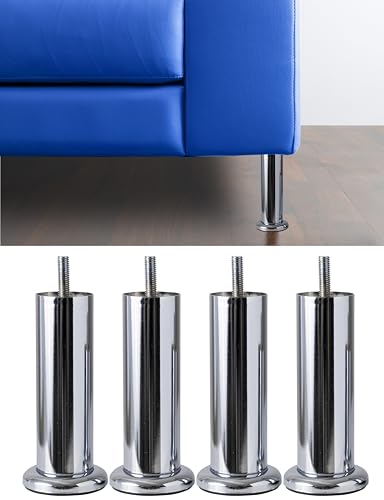 IPEA 4X Möbelfüße Sofa Füße Modell ACQUAMARINA – Höhe 150 mm – Füße im Eleganten Design für Sessel und Schränke - 4 Metall Beine aus Eisen – Mobelfusse Farbe Chrom – Kolor Verchromt