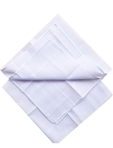 COCOUSM Mens Claasic New White 100% Cotton Handkerchiefs Hanky