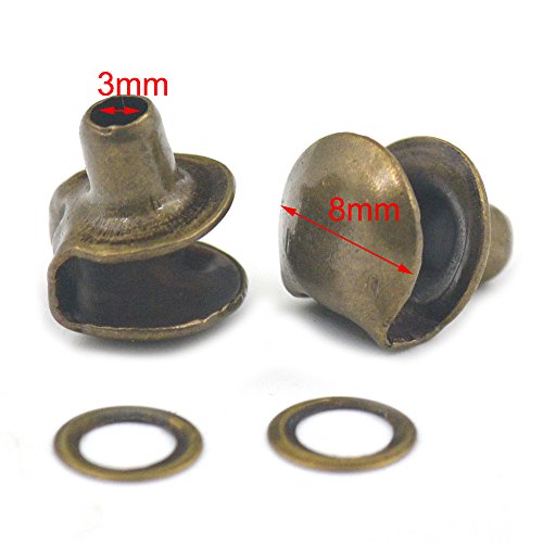Fujiyuan One Tool with 10 pcs 8mm Boots Hook Eyelets Buckles DIY Riding Hiking Shoes Hooks Shoelace Camp Climbing Fitting with washers Bronze