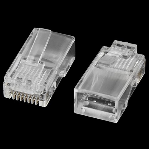 uxcell RJ45 CAT5 CAT5E CAT6 8P8C UTP Crystal Cable Head Ethernet Connector 80 Pcs