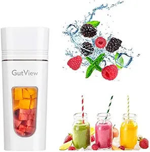 GutView Portable Blender, with 4 Blades Juicer Magnetic charging Made with BPA-Free Material One-handed Drinking Mini Personal Blender for Shakes and Smoothies