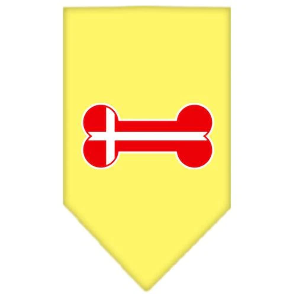 Mirage Bone Flag Denmark Screen Print Dog Bandana, Large, Yellow โ image 1