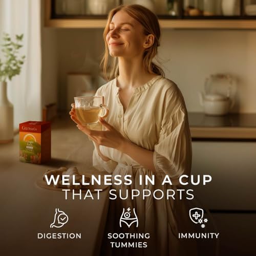 GYA TEA CO PREMIUM GINGER ROOT HERBAL TEA – 5.29 OZ 70 CUPS DECAF LOOSE LEAF TEA FOR DIGESTIVE SUPPORT & COMFORT