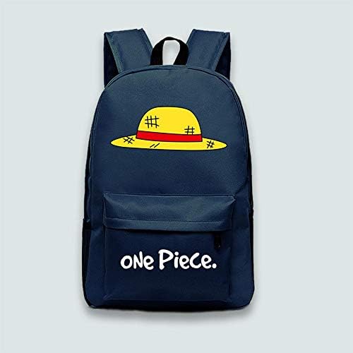 Children's Backpack Anime One Piece Luffy Straw Hat Schoolbag Canvas Travel Bag E
