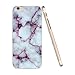 EVERMARKET(TM) Marble Pattern Purple Soft Flexible TPU Slim Skin Fit Protective Case Cover and 1 Bonus Clear Screen Protector for Apple iPhone 6 6s 4.7 Inch