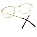 PenSee Oversized Circle Metal Eyeglasses Frame Inspired Horned Rim Clear Lens Glasses (Gold)