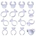 eBoot Makeup Glue Rings Tattoo Glue Holder Disposable Plastic Nail Art Eyelash Extension Rings, 200 Pack