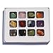 Chillipepperstone 12 Semiprecious Gemstone Box Collection Stones Rock, Natural Polished, 1/2 to 3/4 Inch