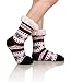 DoSmart Womens Winter Thermal Snowflake Fleece Lining Fuzzy Warm Indoor Home Socks (Black&Pink)