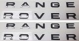 JDM WORLD New SET Range Rover Glossy Black Land Rover Range Emblem Logo Badge Letters